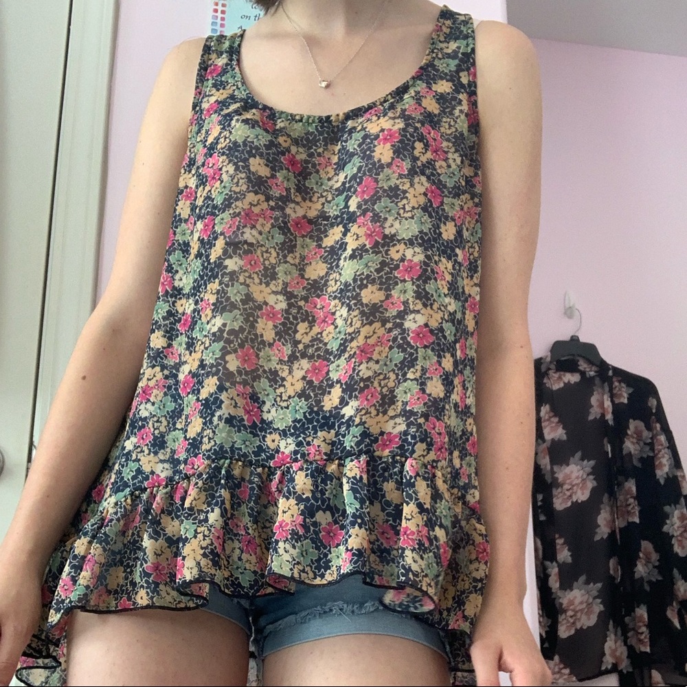 Floral flow-y tank top